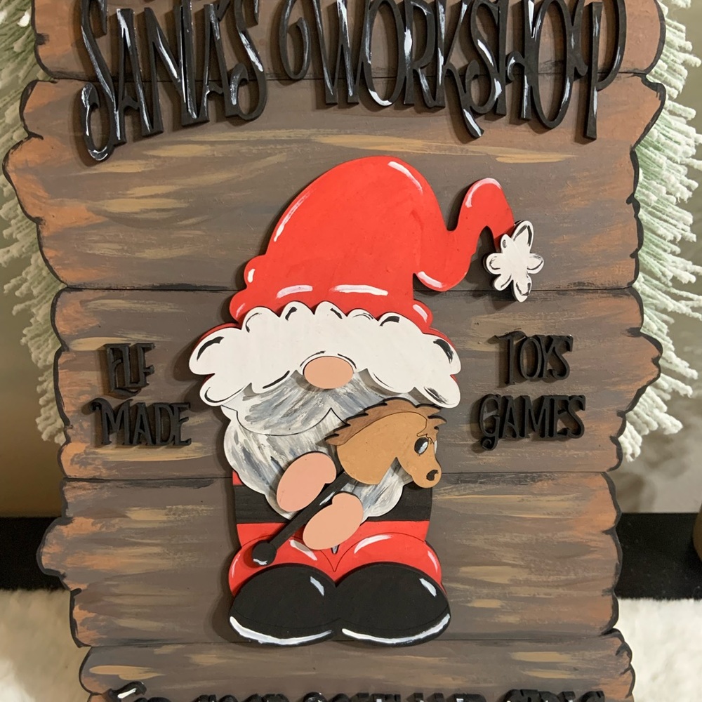 Santa’s workshop sign